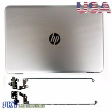 New HP 17-X 17-Y 17x 17y LCD Back Cover Silver 46008C0K0003 USA+Hinges Set picture