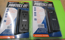 Lot of 2 TRIPP LITE TLP4BK Protect It Surge Protector 4 Side-Mounted Outlets picture