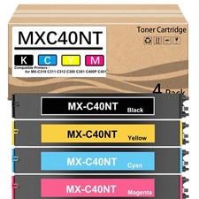 4 Pack MXC40NT Toner Cartridge Replacement for MX-C40NTB MX-C40NTC MX-C40NTM picture
