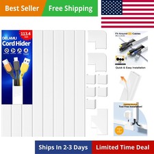 Cord Covers for Wires on Wall, 113.4in TV Cord Hider, Self-adhesive Cable Hid... picture