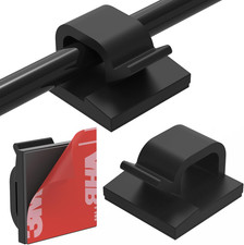 Clips Para Cables 40 Piezas Con Adhesivo Fuerte Organizador Negro Hogar Oficina picture