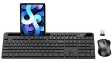 Teclado y Ratón Inalámbricos 2.4G con Soporte para Móvil y Ratón Silencioso picture