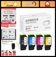 High Yield Toner Cartridge Set for Xerox C310 C315 - 4 Pack Black/Cyan/Magenta/Y picture