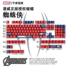Marvel Spiderman 128 Keycap Set Cool PBT Cherry Profile for Mechanical Keyboard picture