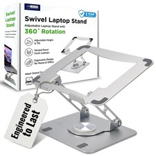 Uncaged Ergonomics Swivel Laptop Stand for Desk, 360 Riser, Arctic Silver picture