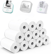 12 Rolls Mini Thermal Sticker Paper Self-Adhesive 57X25Mm, White picture