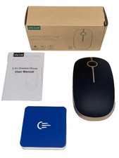 Jelly Comb Slim Wireless Mouse 2.4GHz USB Receiver Black & Silver Silent Click picture