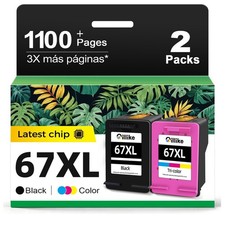 Black/Color Combo Pack Replacement for HP 67 XL DeskJet 2827e 2855e 4227e picture