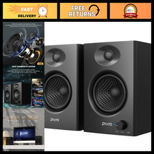 60W Bluetooth 5.3 Computer Speakers, Stereo 2.0, Wired & Wireless, Black Pair picture