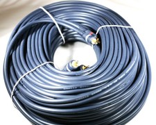 Audio Cable 100FT RCA-M RCA-M Shielded Blue DUAL Premium picture