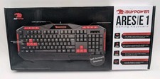 iBuyPower ARES E1 Gaming Keyboard Spill Resistant Black and Red Multimedia Keys picture