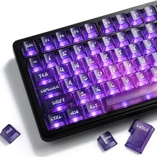 Hkfos XVX Purple Clear Keycaps, Transparent Keyboard Keycaps 60 75 100 picture