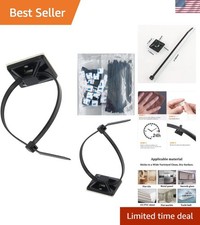 Heavy-Duty Cable Tie Mounts with UV Protection - 100 Pcs for Indoors & Outdoors picture
