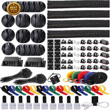 300PCS Cable Management Kit,4 Cable Sleeve 35 Cable Clips picture