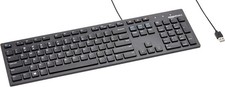 Amazon Basics Wired QWERTY Keyboard, Works w/ Windows, Plug and Play, Easy picture