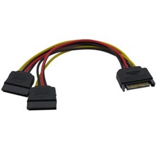 10pcs/lot High Quality 15 Pin SATA Male to 2 SATA Splitter Female Power Cable picture