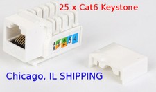 25 x Pcs CAT6 Keystone Jack White Ethernet 110 Punch Down 8P8P RJ45 picture