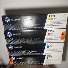Lot of 4 Genuine HP 130A Toner Cartridge LaserJet 2x Cyan Magenta Yellow picture