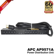 APC NetShelter AP9571A Basic Rack PDU 30A 208V 1U 10x C13 Outlets Power Strip picture