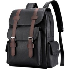 Mens Stylish PU Leather Laptop Backpack 14