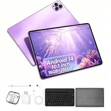 10.1 inch Tablet PAD Android 14/13 16GB + 256GB Octa-Core WiFi 5 Bundle Keyboard picture