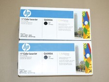 2 New OEM HP LaserJet 1600, 2600, 2605, CM1015, 1017 Black Toners Q6000A picture