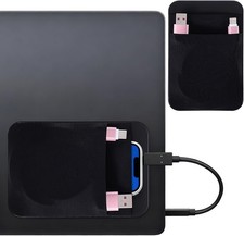Portable Hard Drive Sleeve 2-Pocket Stick on Pouch with Reusable Adhesive SSD Ha picture