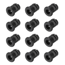 12pcs DC5521 Power Jack 30V 0.5A 12x12x18.5mm 2 Pin Black picture