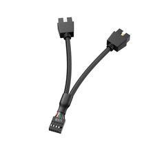 Motherboard 9pin USB2.0 to Dual 9pin Extension Cable, 9 pin to 2 * 9 pin - Black picture