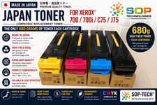 4 Pk Japan Replacement Toner for Xerox 700 700i J75 C75 770 CMYK  SOLD 680 grams picture