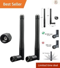 Compact Dual Band WiFi Antenna 3dBi with RP-SMA Male - 2 Pack for Versatile Use picture