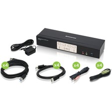 Iogear GCS1934 4-Port Displayport 1.2 KVMP w/ Built-In USB 3.1 Gen 1 Hub & Audio picture