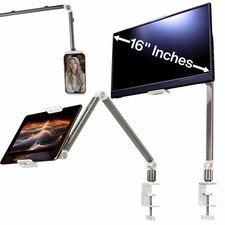 FORTIHOLD Aluminum Phone, Tablet, & Portable Monitor Stand mount. Adjustable picture