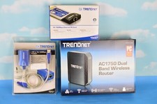 Trendnet AC1750 Dual Band Router & Ethernet PC Card & USB Adapter Cable Bundle picture