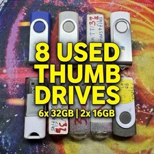 Lot of 8 USB 2.0 Flash Drives (6x 32GB + 2x 16GB) - Mixed Brands & Swivel Drives picture