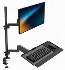Mount-IT MI-7995 Single Monitor Sit-Stand Desk Mount with Keyboard Tray picture