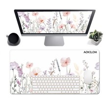 Floral Large Desk Mat Waterproof Extended Gaming Mousepad XXL 31.5x15.7 Inch picture