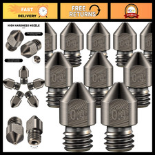 10 Pack 0.4mm Hardened Steel 3D Printer Nozzles - High Temp Wear Resistant, Comp picture