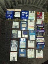 X64 Lot 3.5 Floppy Disks Boxes. Vintage Kao Prisim Nashua 5 Boxes Programs + New picture