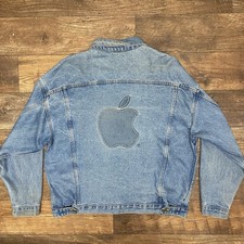 Apple Vintage Logo Denim Jacket X-Large Made in USA Branded Clothing Computer picture
