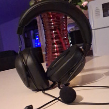Black Over-Ear Wired Headset 3.5mm Jack Boom Mic 6ft Cable Adjustable picture