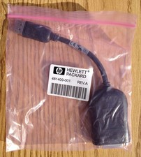 Qty 1 - HP DisplayPort To DVI-D Adapter Cable - New - p/n 481409-001, Rev. A picture