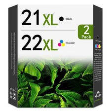 PikBey 21XL 22XL Ink Cartridges Replacement for HP 21 22 (2-Pack Black/Tri) picture