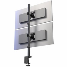 Dual Vertically Stacked Monitor Desk Mount Extra Tall Adjustable Stand 22 lbs picture