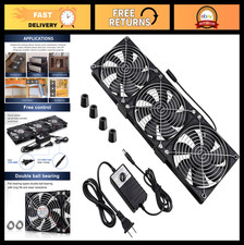 Dual Ball 3x120mm Computer Fan - High Airflow, AC/DC Speed Controller for DIY Co picture