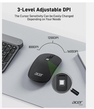 NEW Acer Computer Mouse Wireless, 2.4G Slim USB Wireless Mice with Black  OMR242 picture