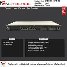 SX550X-16FT-K9  Cisco 16-Port 10G Gigabit Layer 3 Managed picture