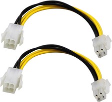 Zdycgtime(2-Pack) 4-Pin Molex M/F SATA Cable ATX 12V Power Supply 4-Pin CPU Male picture