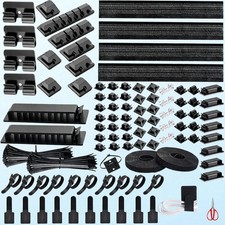 314 pcs Cable Management Kit Wire/Cord Organizer Zip Ties Clips PC Computer picture