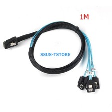 Mini SAS Cable Mini-SAS (SFF-8087) to 4x SATA Forward Breakout Internal HBA RAID picture